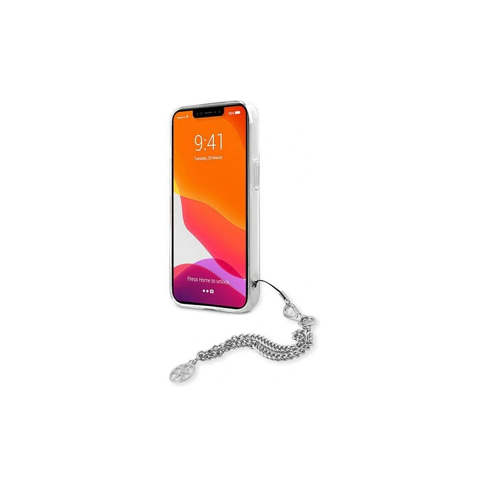 Wholesale Guess GUHCP13XKSPESI Apple iPhone 13 Pro Max silver hardcase Peony Chain Collection - GUE1435SLV - {ean13} - Hurt