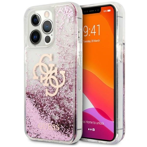 Etui Guess GUHCP13XLG4GPI Apple iPhone 13 Pro Max różowy/pink hardcase 4G Big Liquid Glitter