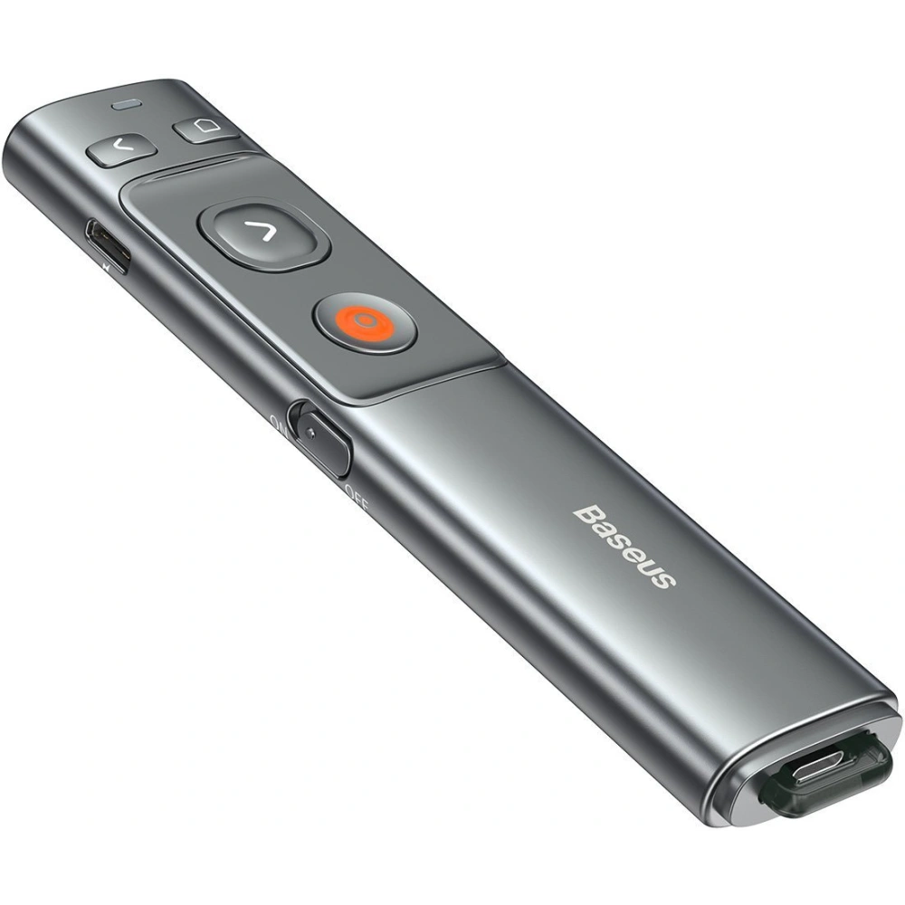 Hurtownia GSM - Wielofunkcyjny pilot Baseus Orange Dot do prezentacji, ze wskaźnikiem laserowym, akumulatorowy (szary) - BSU2898GRY - {ean13} - Hurt