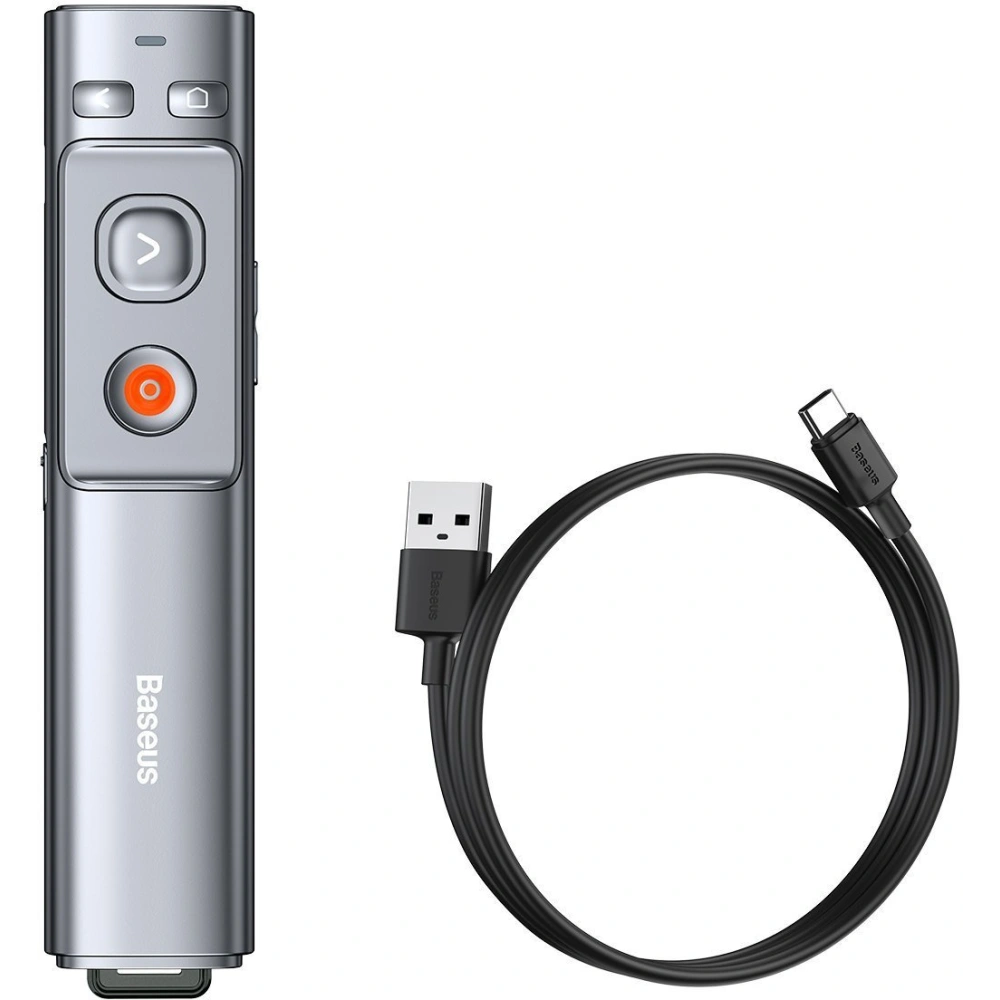 Wholesale Baseus Orange Dot Multifunctionale remote control for presentation with a laser pointer gray - BSU2898GRY - {ean13} - Hurt