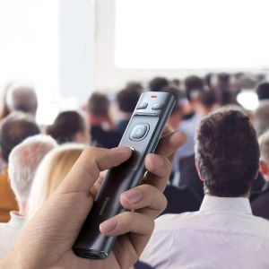 Wholesale Baseus Orange Dot Multifunctionale remote control for presentation with a laser pointer gray - BSU2898GRY - {ean13} - Hurt