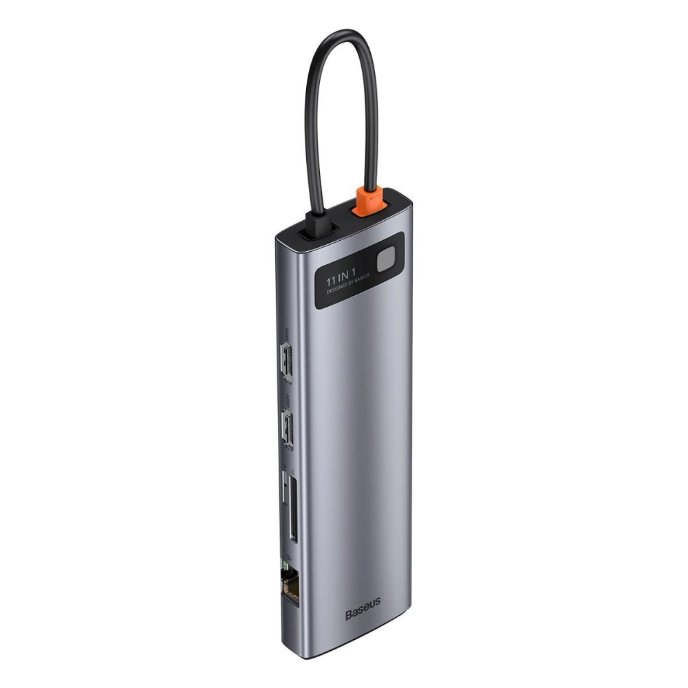 Hurtownia GSM - Hub 11w1 Baseus Metal Gleam Series, USB-C na 3x USB 3.0 + 2x HDMI + USB-C PD + Ethernet RJ45 + microSD/SD + VGA + AUX - BSU2900 - {ean13} - Hurt