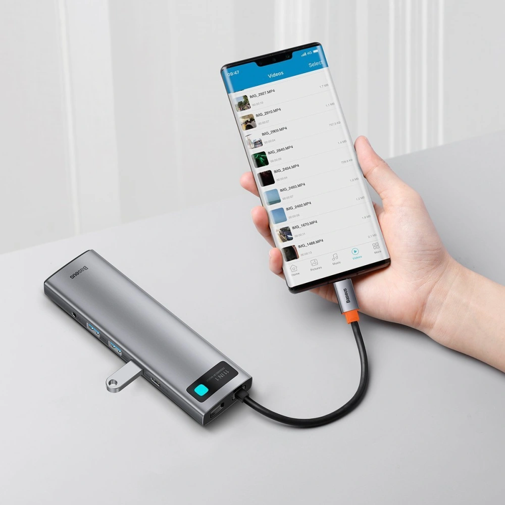 Hurtownia GSM - Hub 11w1 Baseus Metal Gleam Series, USB-C na 3x USB 3.0 + 2x HDMI + USB-C PD + Ethernet RJ45 + microSD/SD + VGA + AUX - BSU2900 - {ean13} - Hurt