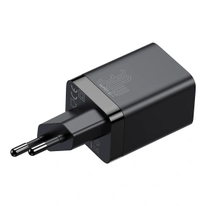 Síťový adaptér Baseus Super Si Pro Quick Charger USB + USB-C 30W (černá)