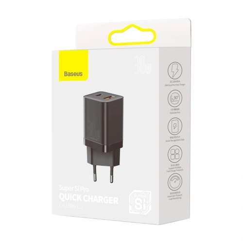Ładowarka sieciowa Baseus Super Si Pro Quick Charger USB + USB-C 30W (czarna)