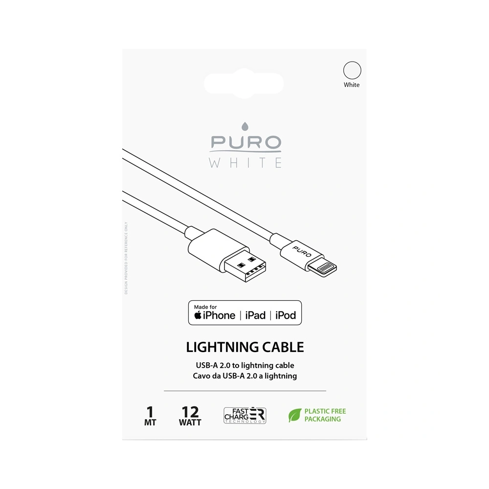 Hurtownia GSM - Kabel PURO White USB / Lightning MFi 1m (biały) - PUR515WHT - {ean13} - Hurt
