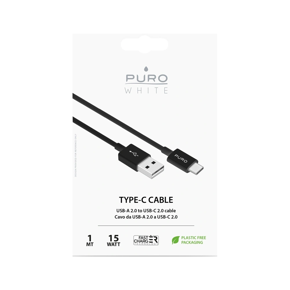 Hurtownia GSM - Kabel PURO White USB-A / USB-C 1m (černý) - PUR516BLK - {ean13} - Hurt