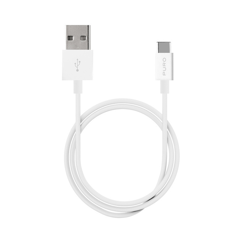 Puro Distributor - 8033830262739 - PUR517WHT - PURO White USB-A / USB-C Cable 1m (white) - B2B homescreen