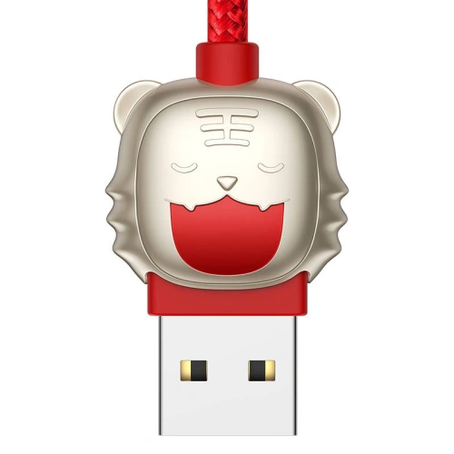 Kabel USB 3w1 Baseus Year of the Tiger, USB do micro USB / USB-C / Lightning, 3.5A, 1.2m (czerwony)