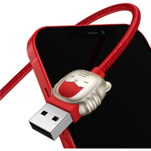 Kabel USB 3w1 Baseus Year of the Tiger, USB do micro USB / USB-C / Lightning, 3.5A, 1.2m (czerwony)