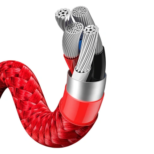 Kabel USB 3w1 Baseus Year of the Tiger, USB do micro USB / USB-C / Lightning, 3.5A, 1.2m (czerwony)