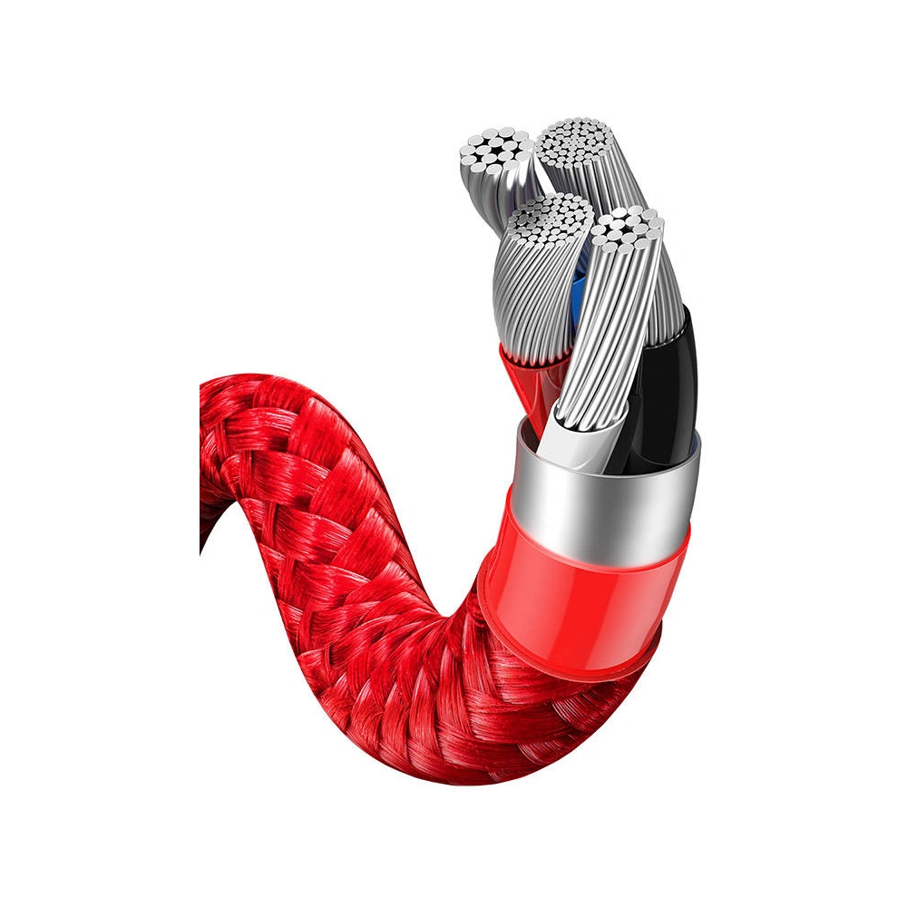 Hurtownia GSM - Kabel USB 3w1 Baseus Rok tygra, USB do micro USB / USB-C / Lightning, 3.5A, 1.2m (červený) - BSU2912RED - {ean13} - Hurt