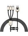 Kabel USB 3w1 Baseus Year of the Tiger, USB do micro USB / USB-C / Lightning, 3.5A, 1.2m (czarny)