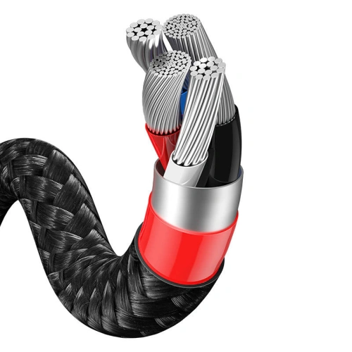 Kabel USB 3w1 Baseus Year of the Tiger, USB do micro USB / USB-C / Lightning, 3.5A, 1.2m (czarny)