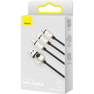 Kabel USB 3w1 Baseus Year of the Tiger, USB do micro USB / USB-C / Lightning, 3.5A, 1.2m (czarny)