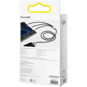 Kabel USB 3w1 Baseus Year of the Tiger, USB do micro USB / USB-C / Lightning, 3.5A, 1.2m (czarny)