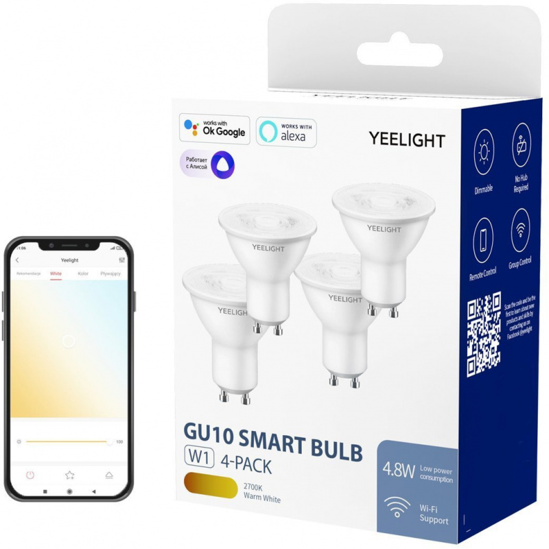 Yeelight Distributor - 6924922206590 - YLT061 - Yeelight GU10 Dimmable Bulb (White) 4pcs - B2B homescreen