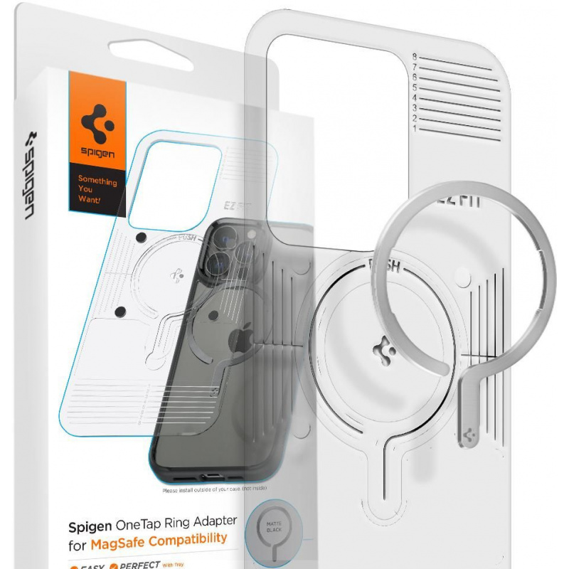 Spigen Distributor - 8809811854534 - SPN1994SLV - Adapter Spigen OneTap Magnetic MagSafe Ring Silver - B2B homescreen