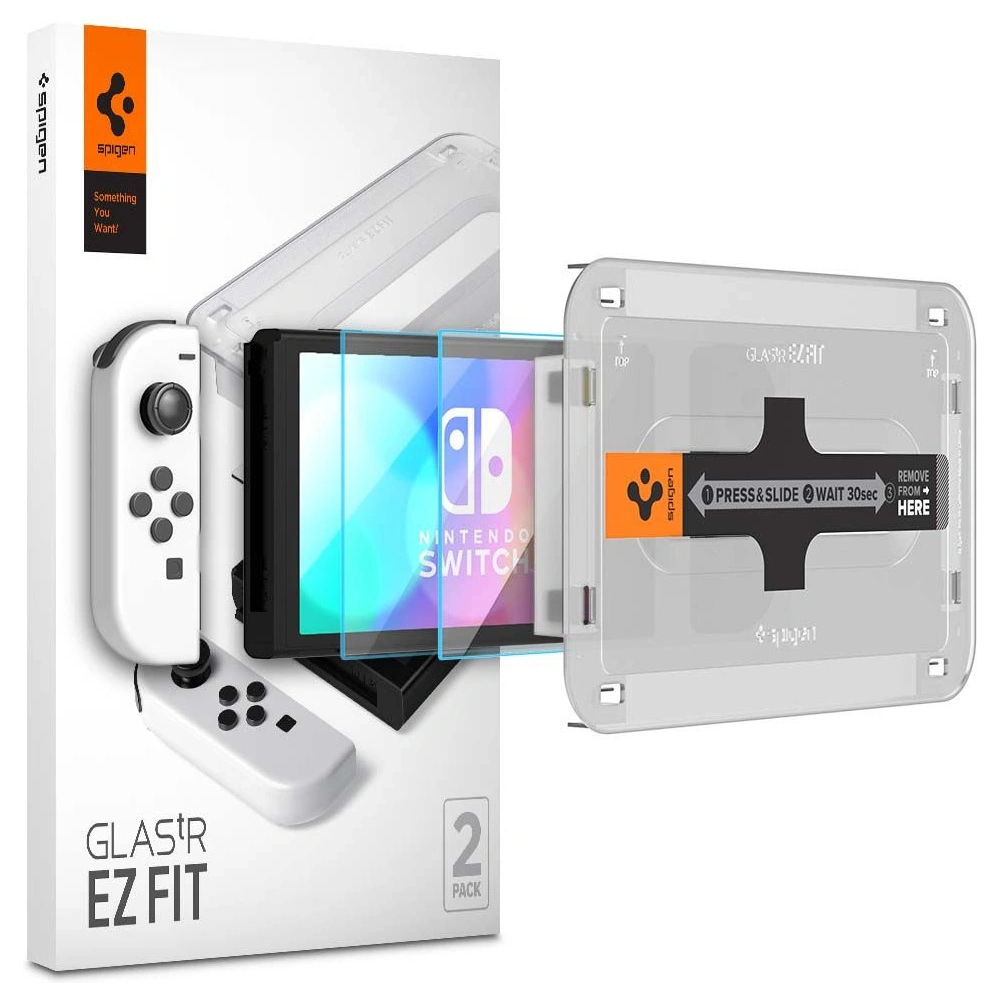 Hurtownia GSM - Tvrzené sklo Spigen GLAS.tR ez Fit Nintendo Switch Oled [2 PACK] - SPN2003 - {ean13} - Hurt