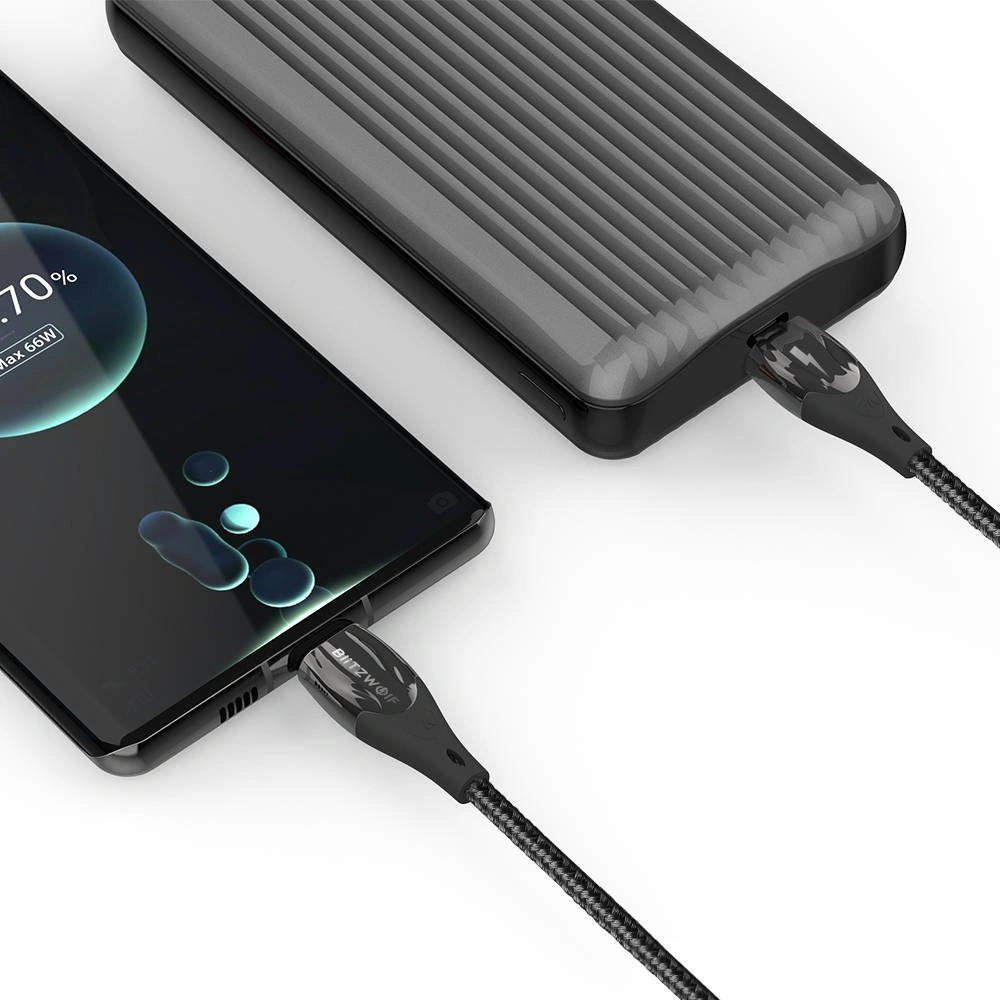 Hurtownia GSM - Kabel USB-C do USB-C BlitzWolf BW-FC1, 96W, 5A, 1.8m (černý) - BLZ399BLK - {ean13} - Hurt