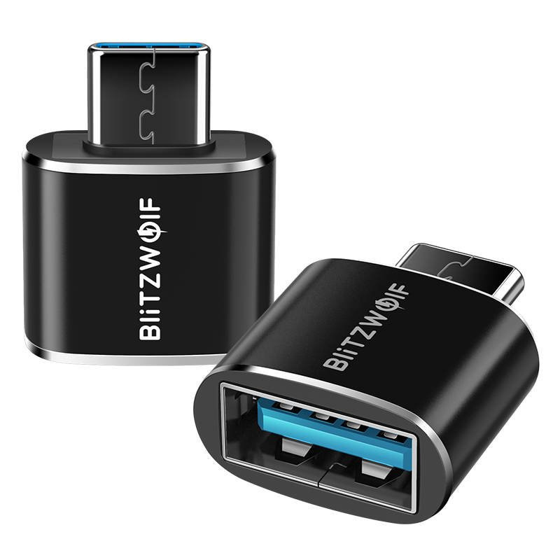 Hurtownia BlitzWolf - 5907489606912 - BLZ405BLK - Adapter Blitzwolf BW-A4 USB do USB-C, OTG (czarny) - B2B homescreen