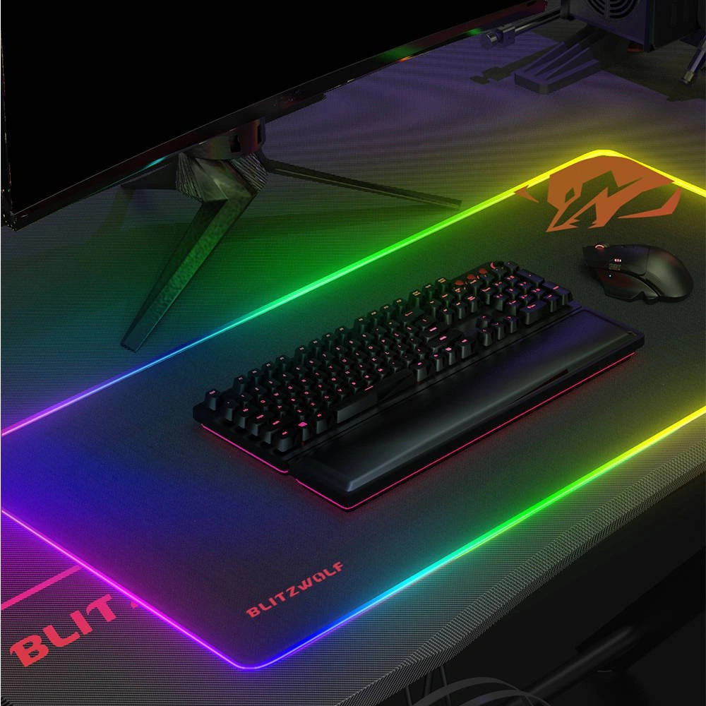 Hurtownia GSM - Podkładka pod mysz Blitzwolf BW-MP1, RGB (czarna) - BLZ408BLK - {ean13} - Hurt