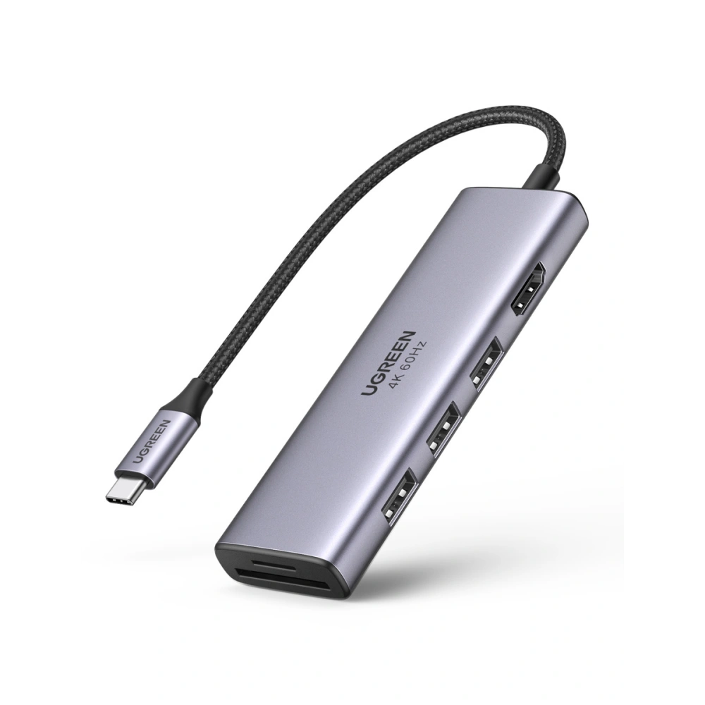 Hurtownia GSM - Adapter 5w1 UGREEN CM511 Hub USB-C do 3 portów USB3.0 + HDMI + TF/SD (szary) - UGR1078GRY - {ean13} - Hurt