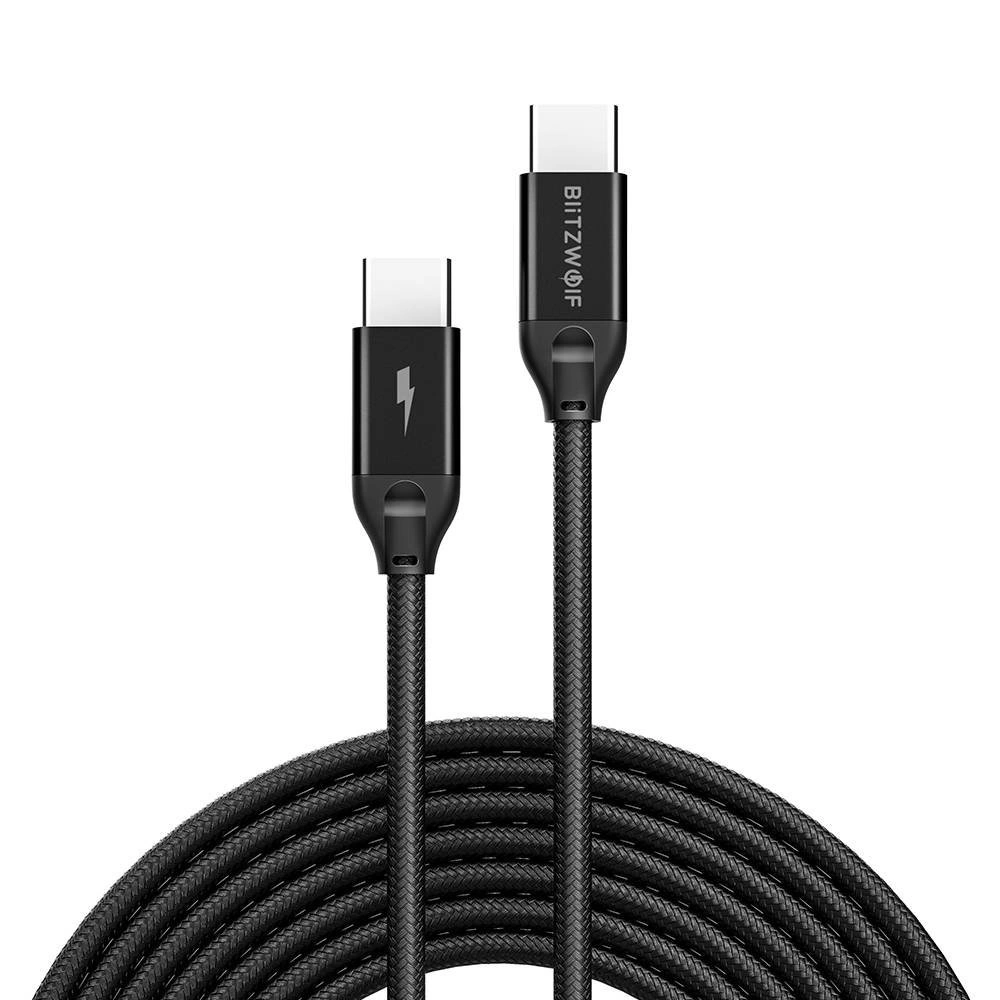 Hurtownia GSM - Kabel USB-C do USB-C BlitzWolf BW-HDC3, PD, 100W, 1m (czarny) - BLZ418BLK - {ean13} - Hurt