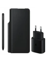 Etui Samsung Galaxy Z Fold 3 EF-FF92KKBEGEE czarny/black Leather Flip Cover + S Pen + ładowarka sieciowa 25W