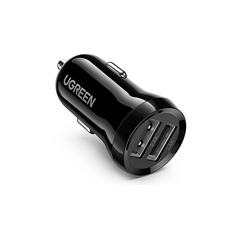 Ugreen Distributor - 6957303858750 - UGR1087BLK - UGREEN car charger ED018, 2x USB, 24W (black) - B2B homescreen