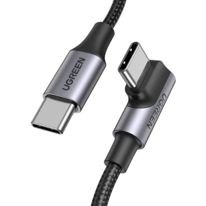 Kabel USB-C do USB-C, kątowy UGREEN US334 5A, PD 100W, 2m (czarny)