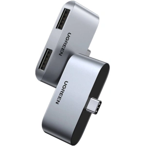 Adapter UGREEN CM412, USB-C do 2x USB 3.0 (szary)