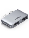 Adapter UGREEN CM413, 2x USB-C do 2x USB 3.0 (szary)