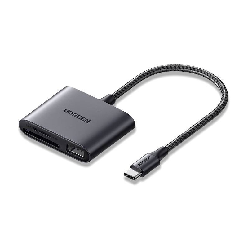 Ugreen Distributor - 6957303887989 - UGR1101BLK - USB-C Card Reader + USB, UGREEN CM387 (black) - B2B homescreen