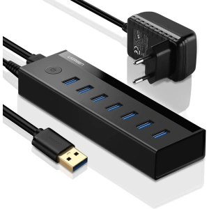 Adapter 7w1 UGREEN US219 Hub USB do 7x USB 3.0 (szary)