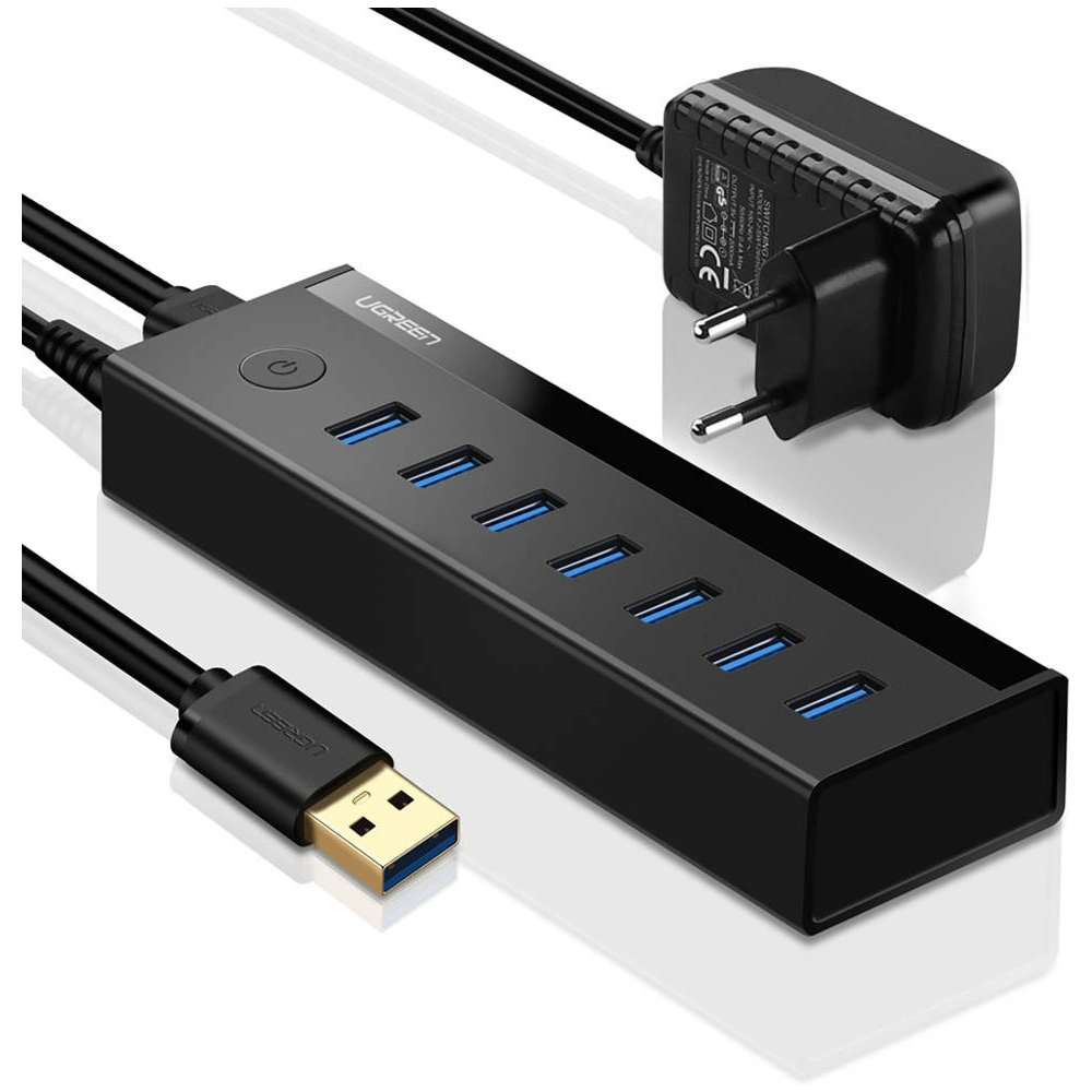 Hurtownia GSM - Adaptér 7v1 UGREEN US219 Hub USB na 7x USB 3.0 (šedý) - UGR1104GRY - {ean13} - Hurt