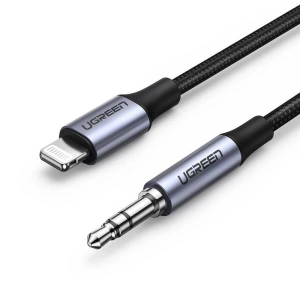 Kabel lightning UGREEN US315 do mini jack 3.5mm AUX, MFi, 1m (černý)
