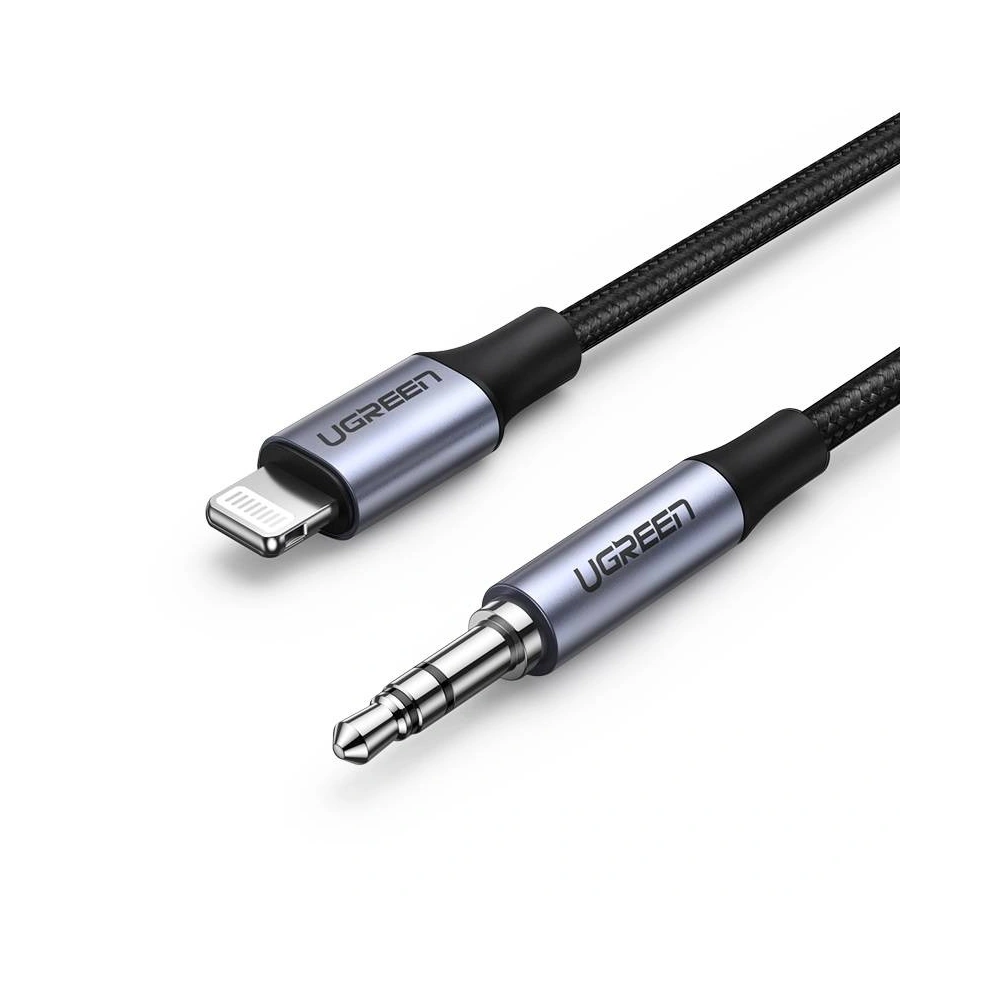 Hurtownia GSM - Kabel lightning UGREEN US315 do mini jack 3.5mm AUX, MFi, 1m (czarny) - UGR1109BLK - {ean13} - Hurt