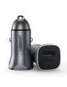 UGREEN car charger CD130, USB, USB-C, 24W (grey)