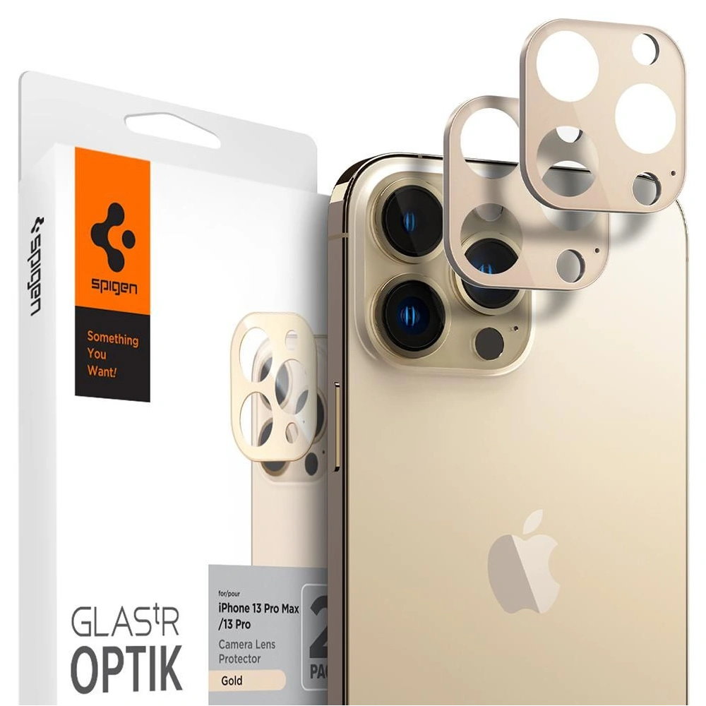 Hurtownia GSM - Tvrzené sklo na aparát Spigen Optik Camera Lens Apple iPhone 13 Pro/13 Pro Max Gold [2 PACK] - SPN2005GLD - {ean13} - Hurt