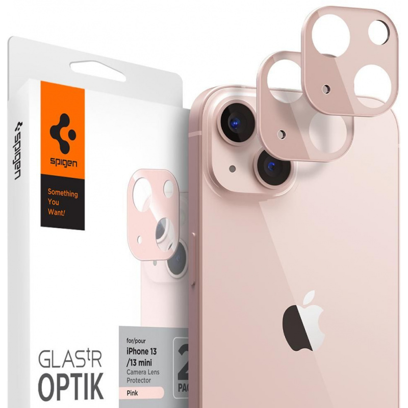 Spigen Distributor - 8809811856422 - SPN2006PNK - Szkło hartowane na aparat Spigen Optik Camera Lens Apple iPhone 13/13 mini Pink [2 PACK] - B2B homescreen
