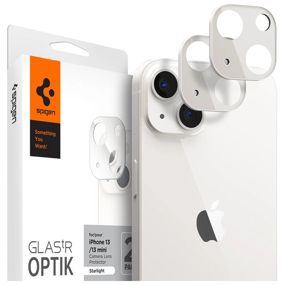Hurtownia GSM - Szkło hartowane na aparat Spigen Optik Camera Lens Apple iPhone 13/13 mini Starlight [2 PACK] - SPN2008STA - {ean13} - Hurt