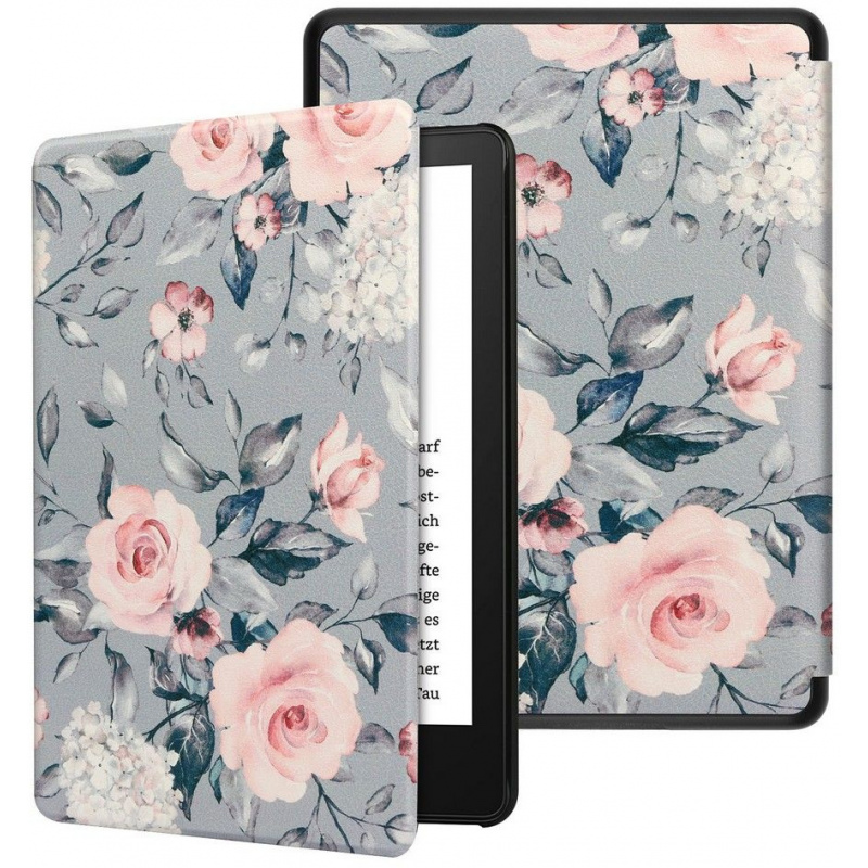 Tech-Protect Distributor - 9589046919374 - THP755GRY - Tech-Protect Smartcase Kindle Paperwhite V/5/Signature Edition Floral Grey - B2B homescreen