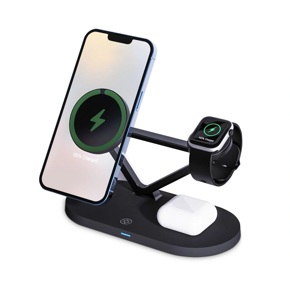 Hurtownia GSM - Bezdrátová nabíječka Tech-Protect A13 3in1 Magnetic MagSafe Wireless Charger Černá - THP768BLK - {ean13} - Hurt