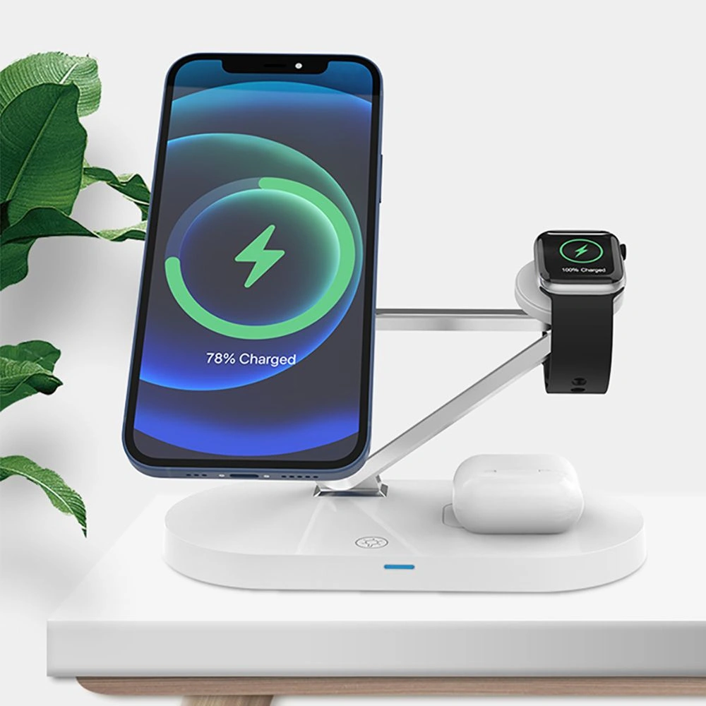 Hurtownia GSM - Bezdrátová nabíječka Tech-Protect A13 3in1 Magnetic MagSafe Wireless Charger White - THP769WHT - {ean13} - Hurt