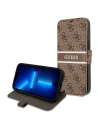 Hurtownia GSM - Etui Guess GUBKP13L4GDBR Apple iPhone 13 Pro brązowy/brown book 4G Stripe - GUE1445BR - {ean13} - Hurt