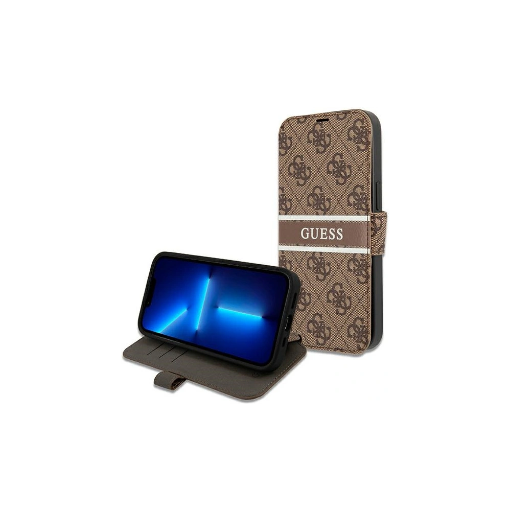 Wholesale Guess GUBKP13L4GDBR Apple iPhone 13 Pro brown book 4G Stripe - GUE1445BR - {ean13} - Hurt