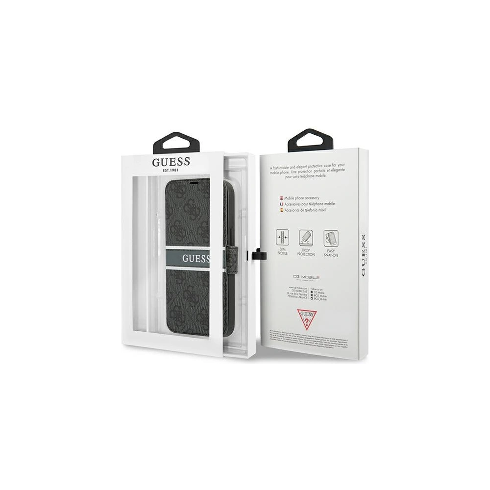 Hurtownia GSM - Etui Guess GUBKP13L4GDGR Apple iPhone 13 Pro šedý/grey book 4G Stripe - GUE1446GRY - {ean13} - Hurt