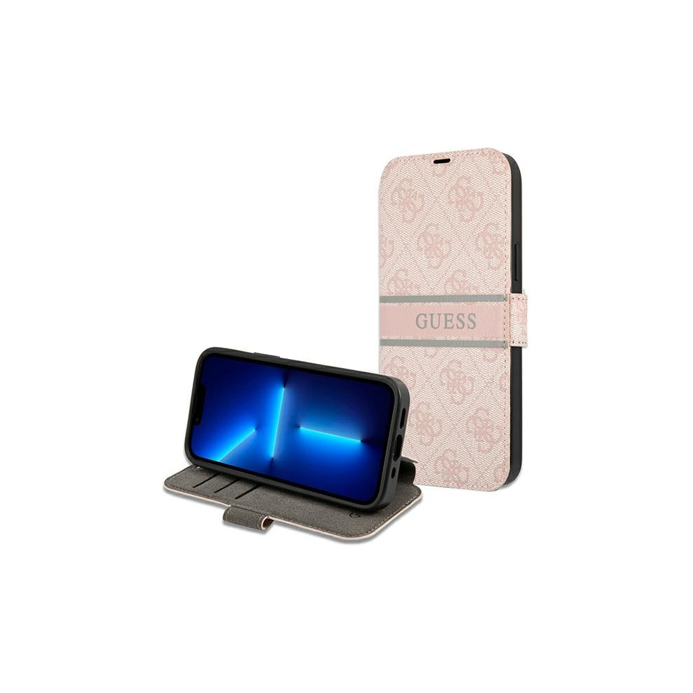 Hurtownia GSM - Etui Guess GUBKP13L4GDPI Apple iPhone 13 Pro růžový/pink book 4G Stripe - GUE1447PNK - {ean13} - Hurt