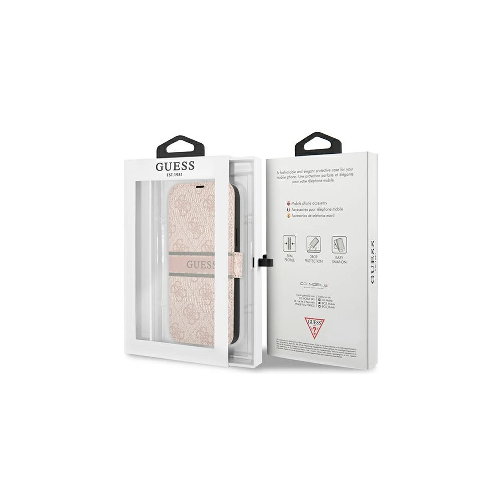 Hurtownia GSM - Etui Guess GUBKP13L4GDPI Apple iPhone 13 Pro růžový/pink book 4G Stripe - GUE1447PNK - {ean13} - Hurt